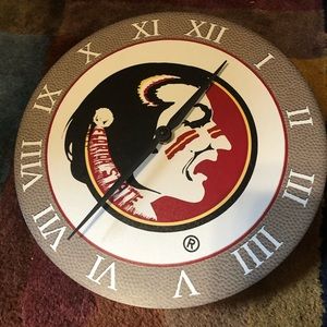 Florida State Seminole Clock and Banner